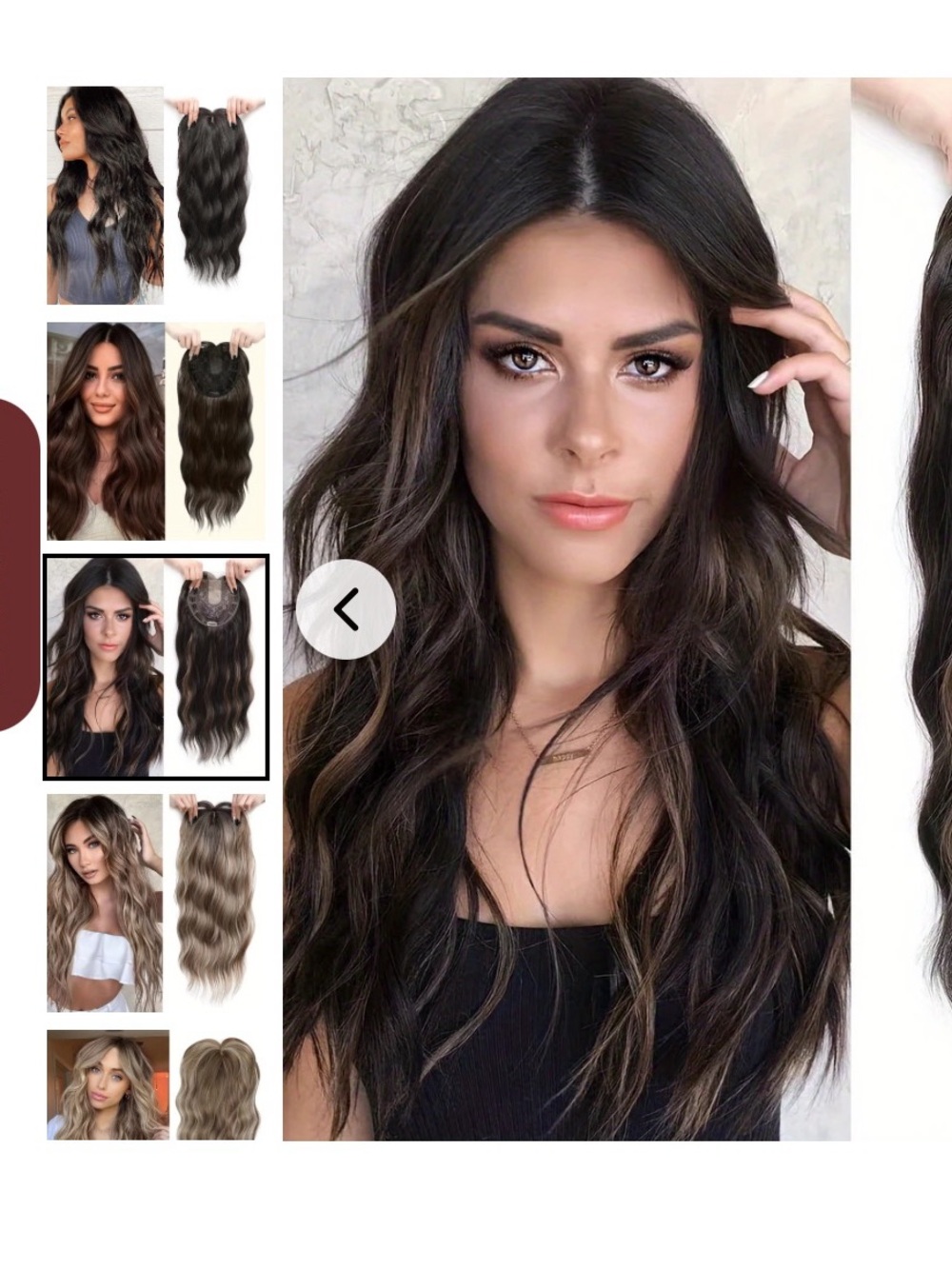 Hand-Tied Clip-In Topper in jet black